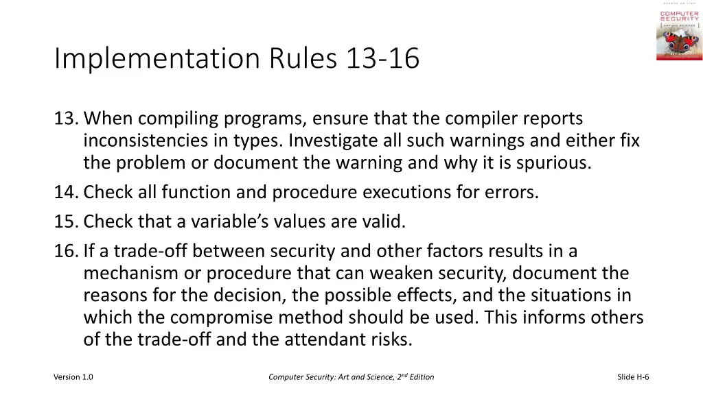 implementation rules 13 16