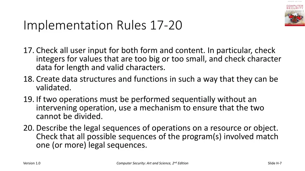 implementation rules 17 20
