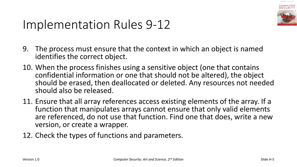 implementation rules 9 12
