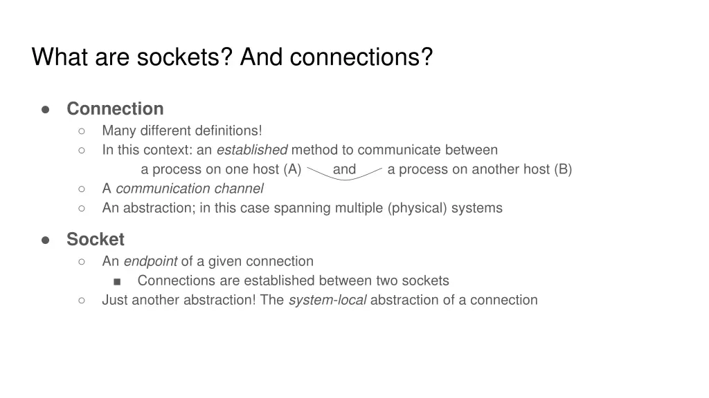 what are sockets and connections