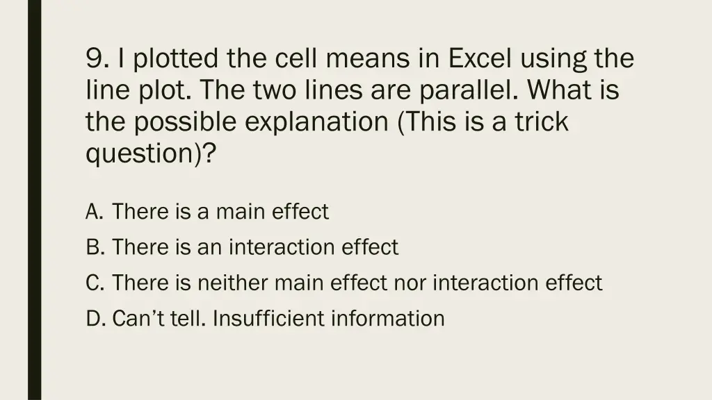 9 i plotted the cell means in excel using