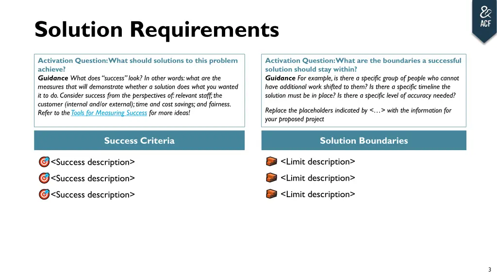 solution requirements