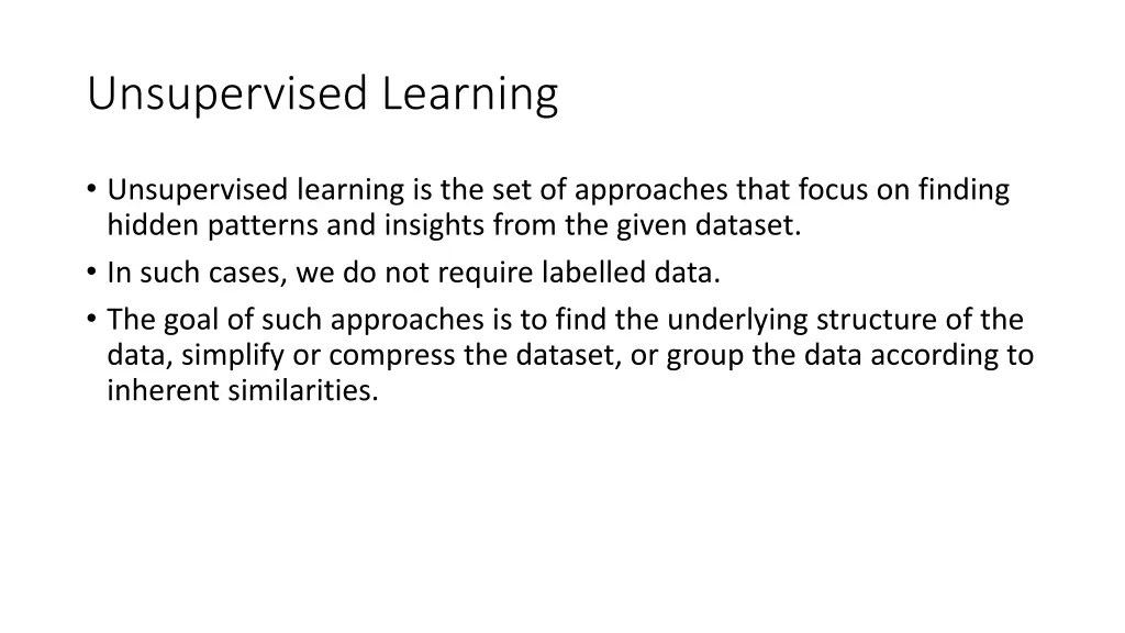 unsupervised learning