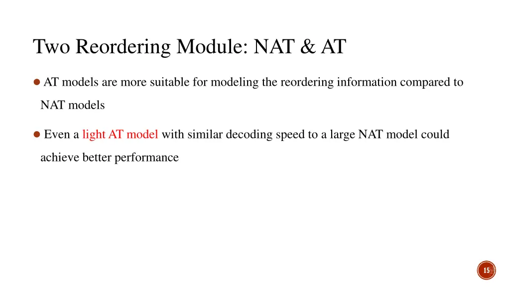 two reordering module nat at 1