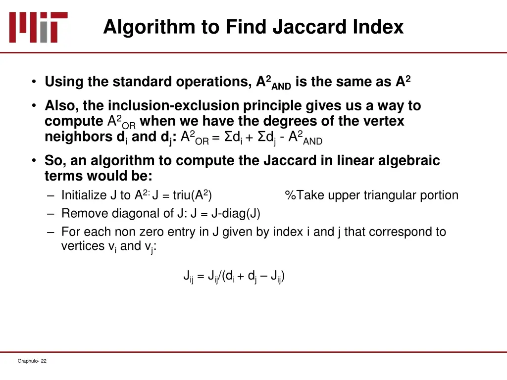 algorithm to find jaccard index