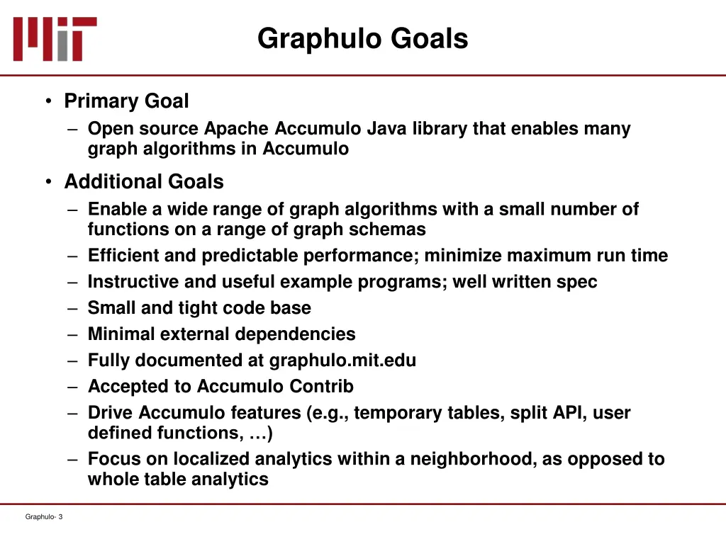graphulo goals
