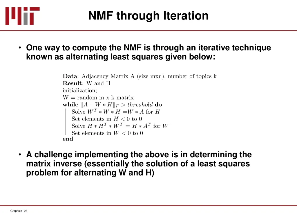 nmf through iteration