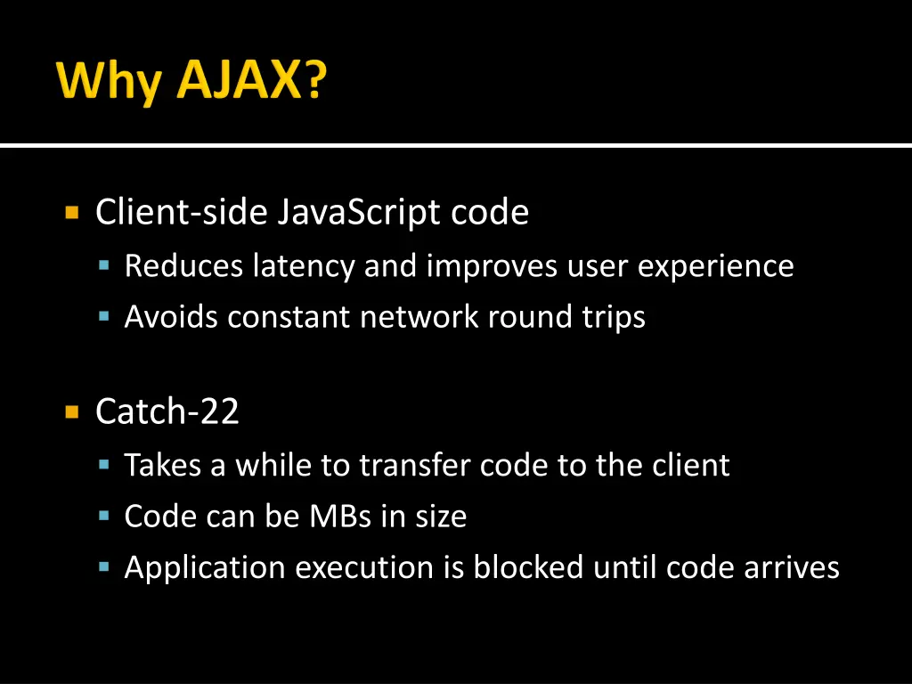 client side javascript code reduces latency