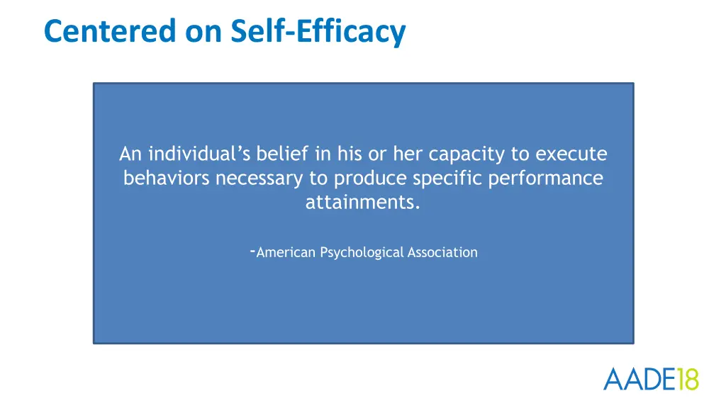 centered on self efficacy