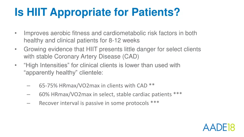 is hiit appropriate for patients