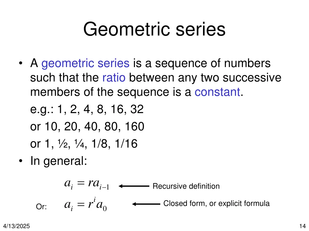 geometric series