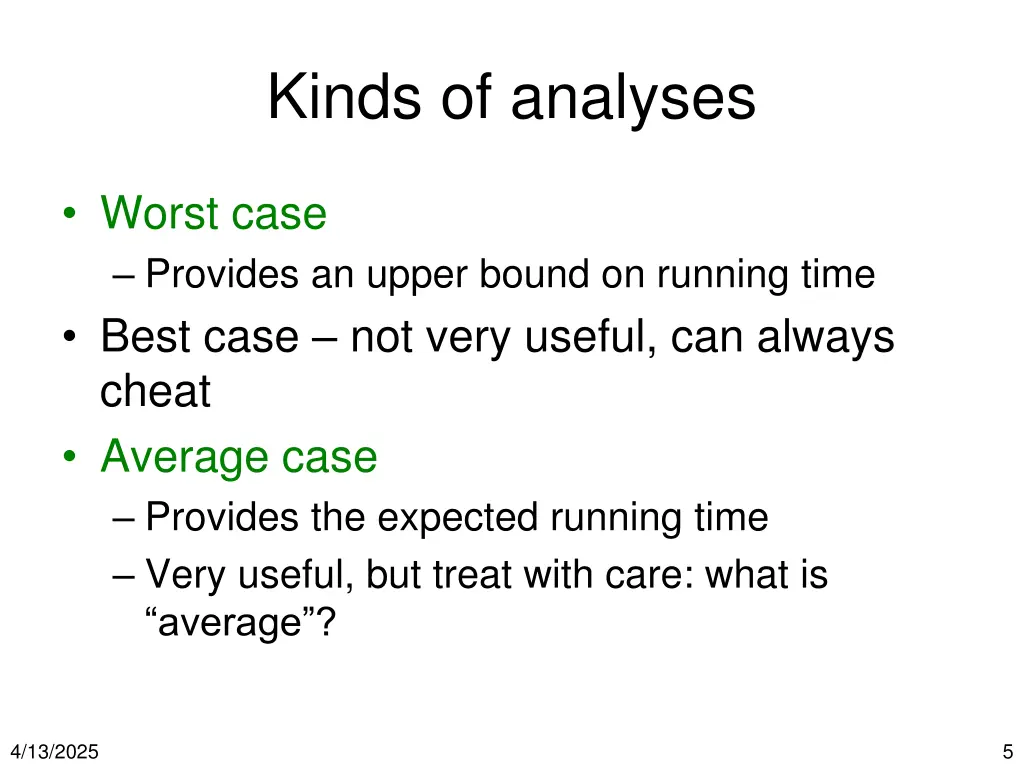 kinds of analyses