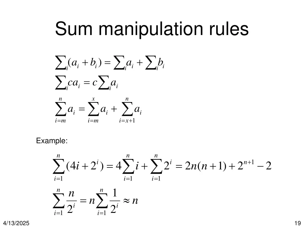 sum manipulation rules 1