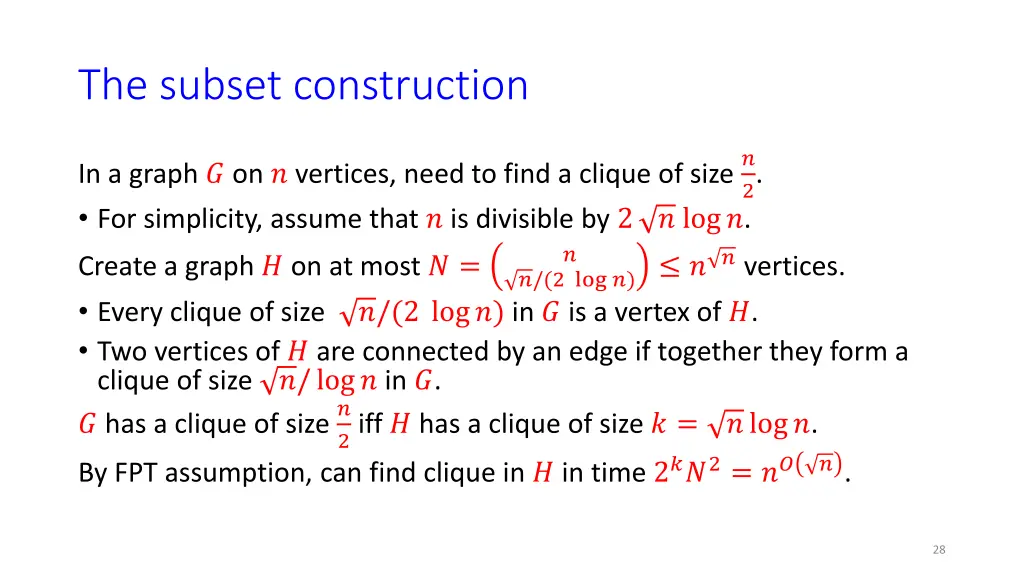 the subset construction