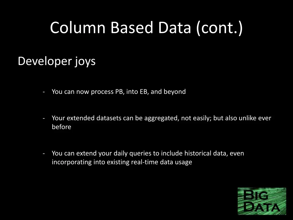 column based data cont