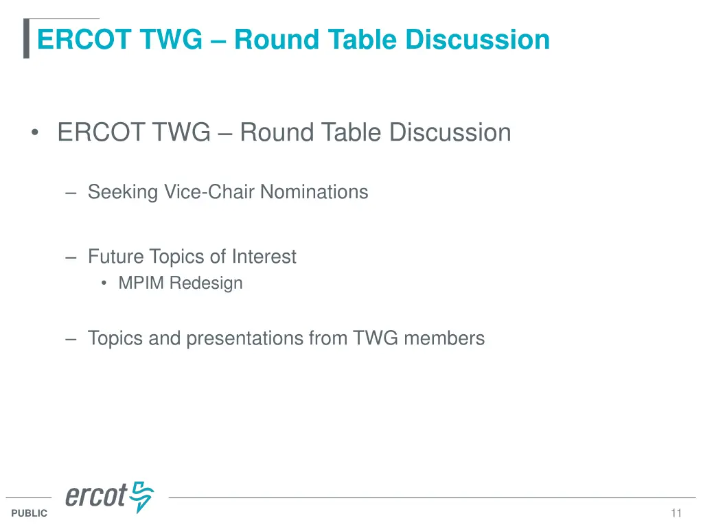 ercot twg round table discussion