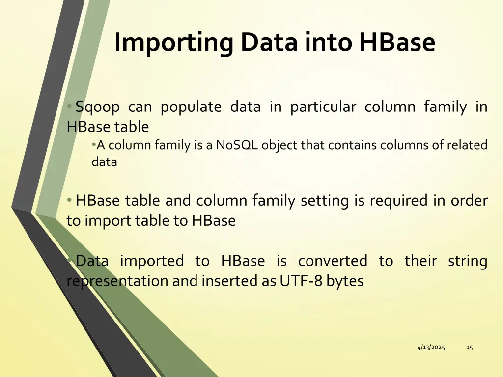 importing data into hbase