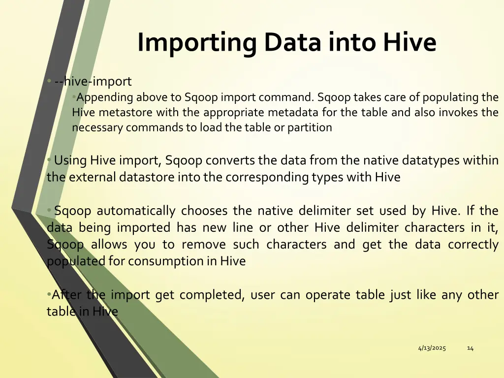 importing data into hive