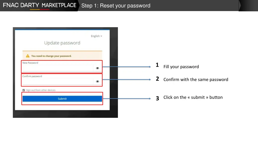 step 1 reset your password 3