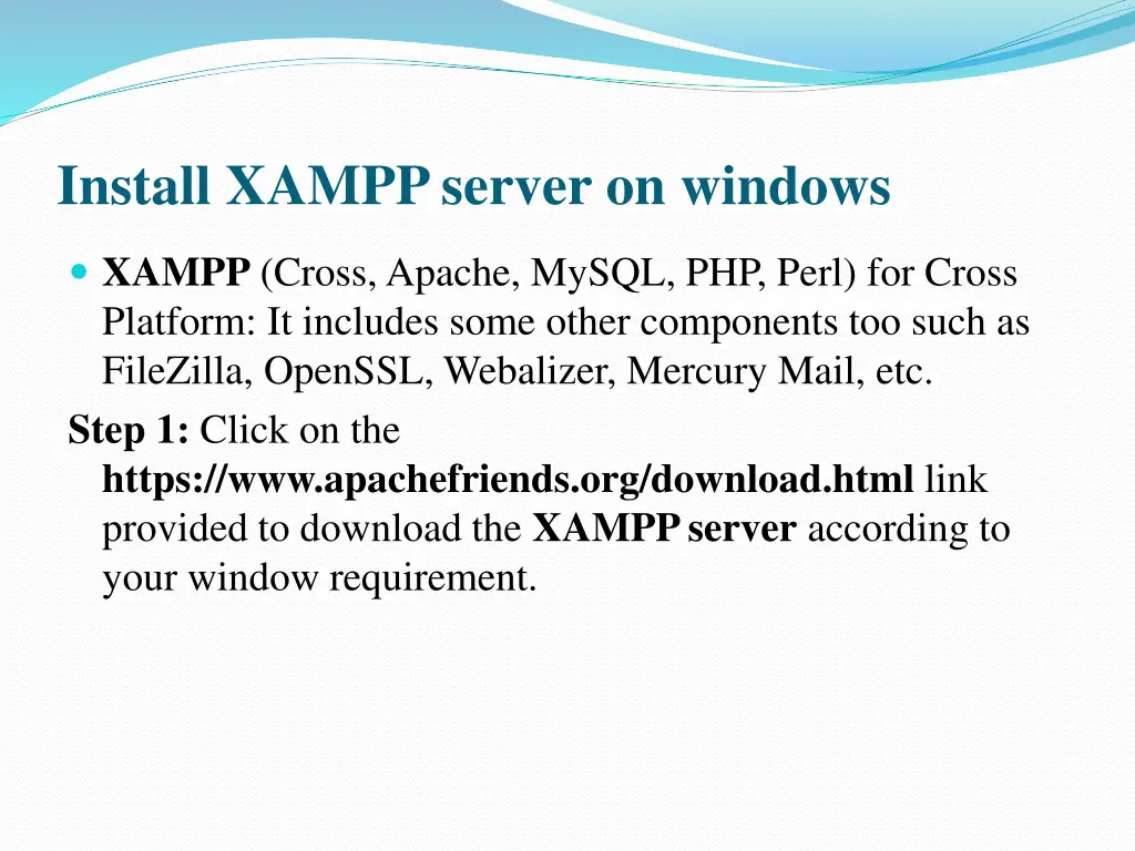 install xampp server on windows 1