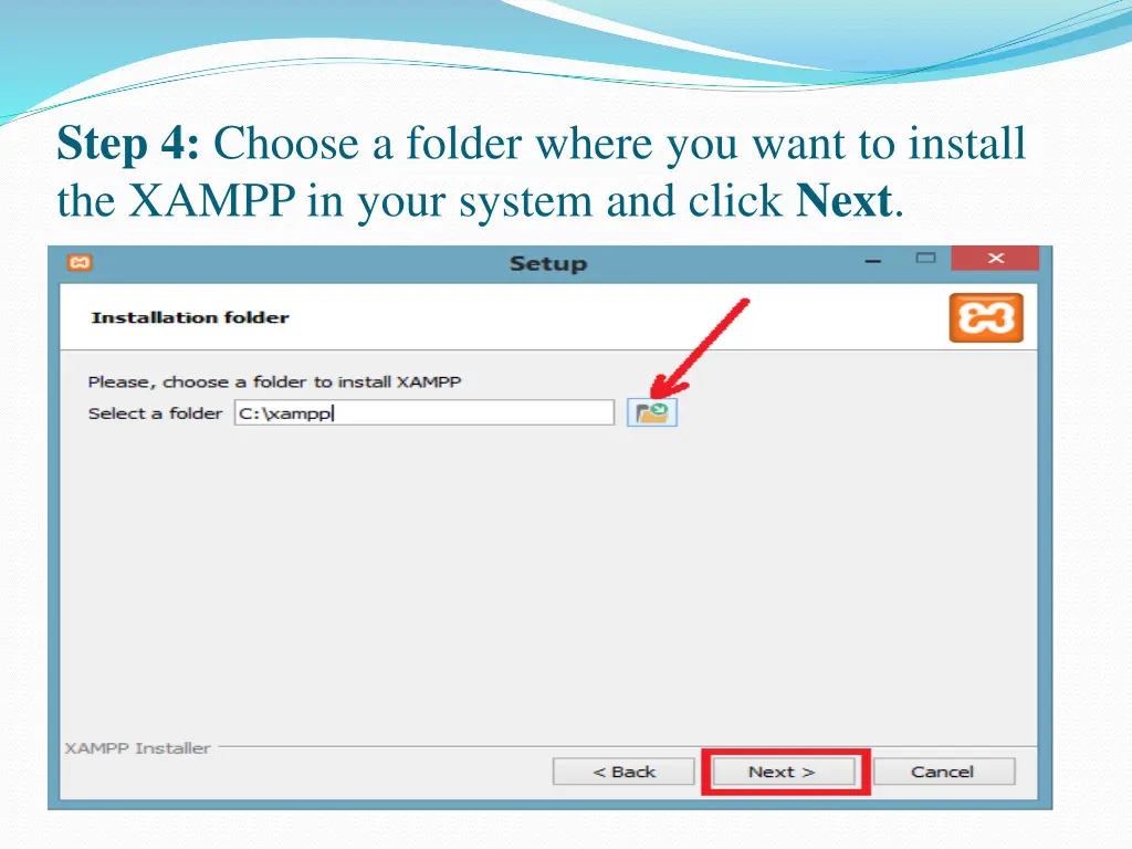 step 4 choose a folder where you want to install