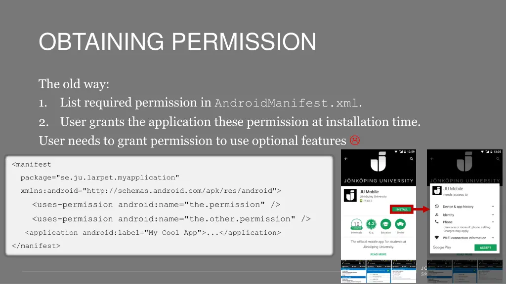 obtaining permission