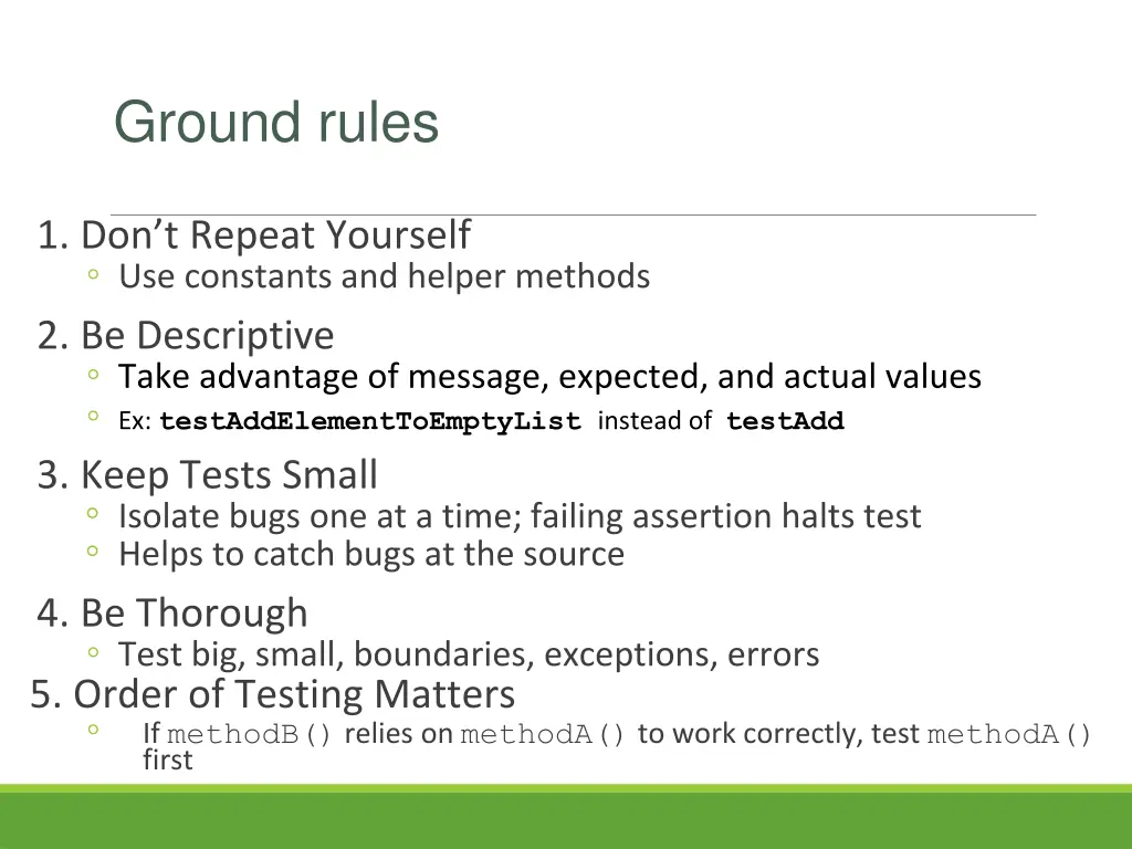 ground rules