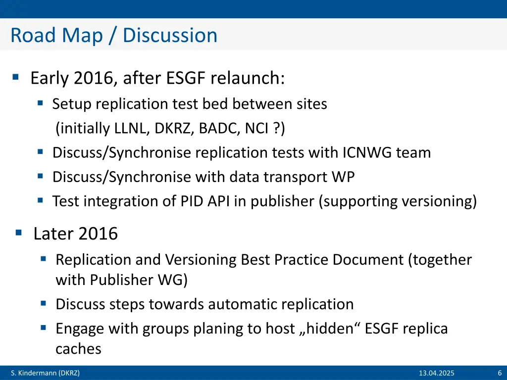 road map discussion