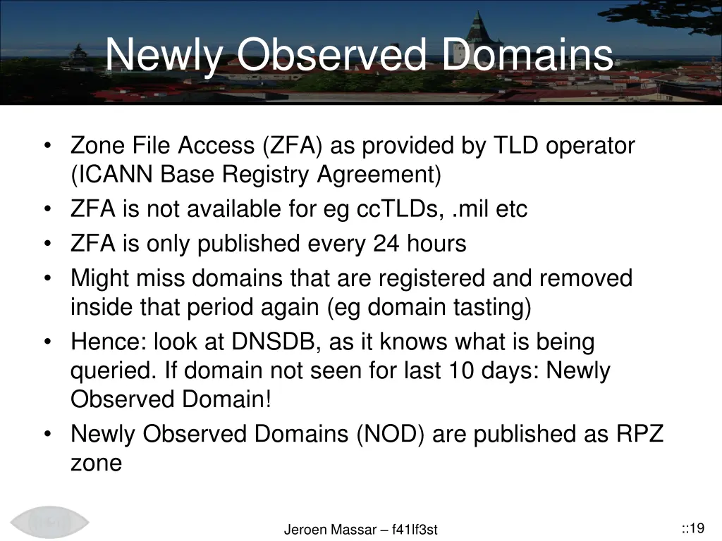 newly observed domains