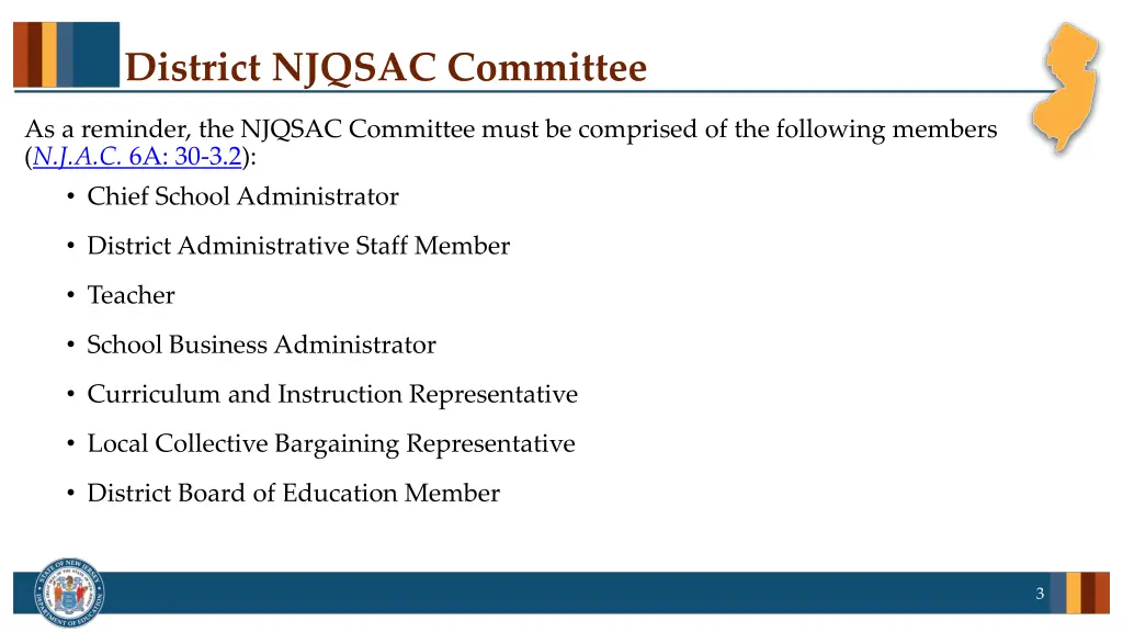 district njqsac committee