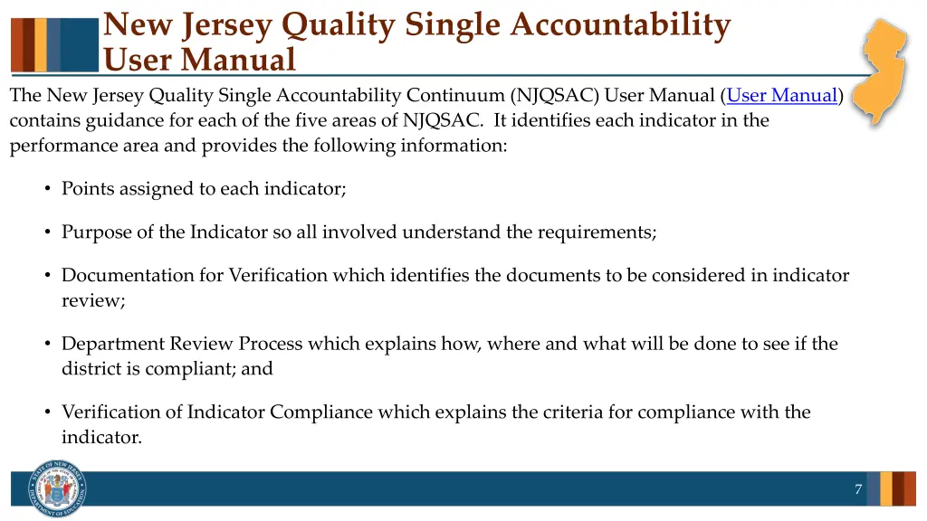 new jersey quality single accountability user