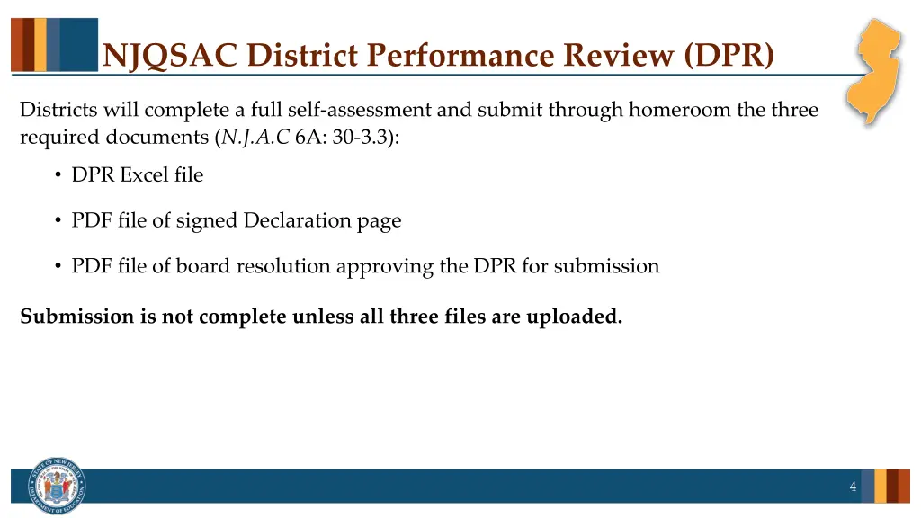 njqsac district performance review dpr 1