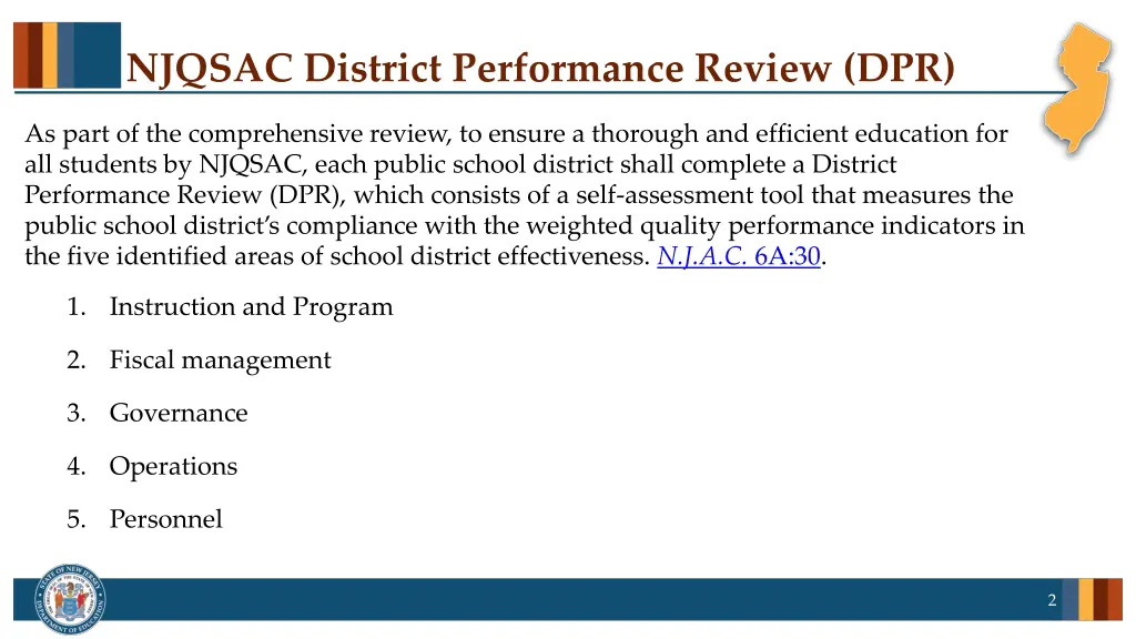 njqsac district performance review dpr