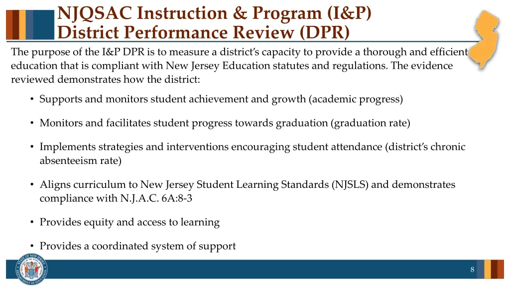 njqsac instruction program i p district