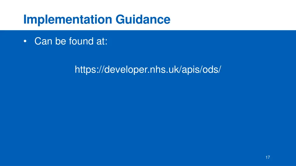 implementation guidance
