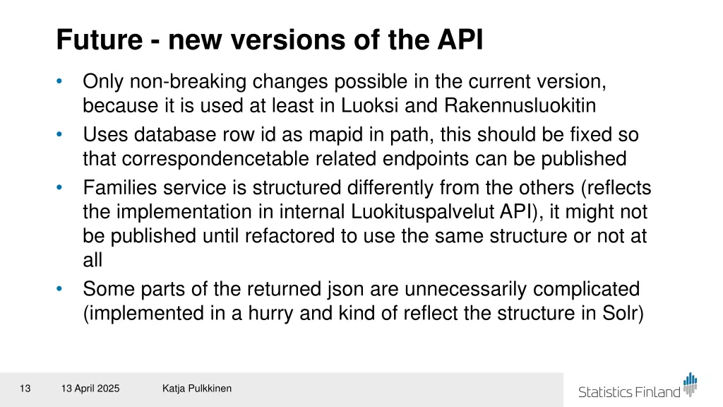 future new versions of the api