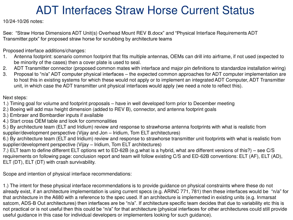 adt interfaces straw horse current status 1