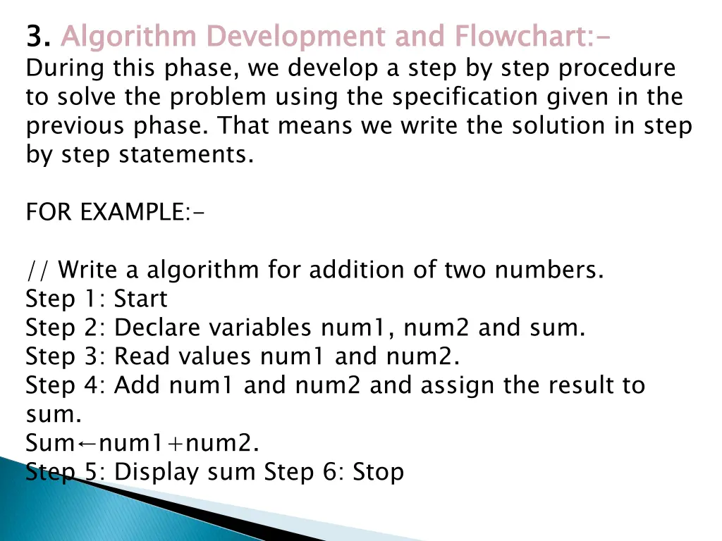 3 during this phase we develop a step by step
