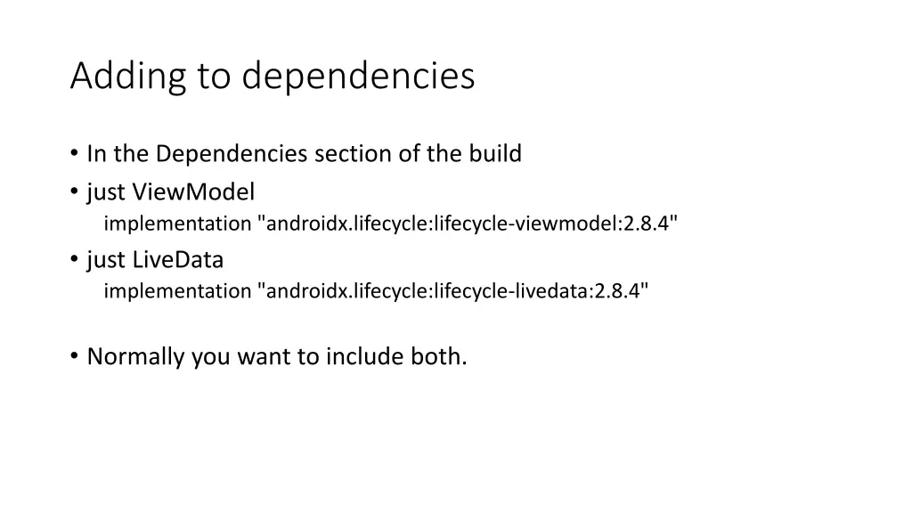 adding to dependencies