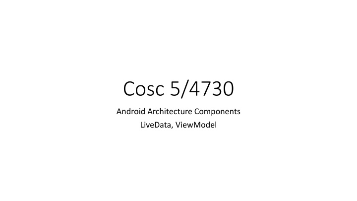cosc 5 4730