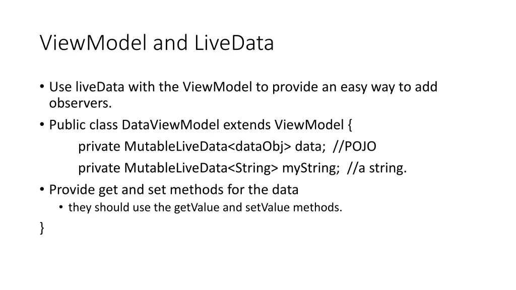 viewmodel and livedata