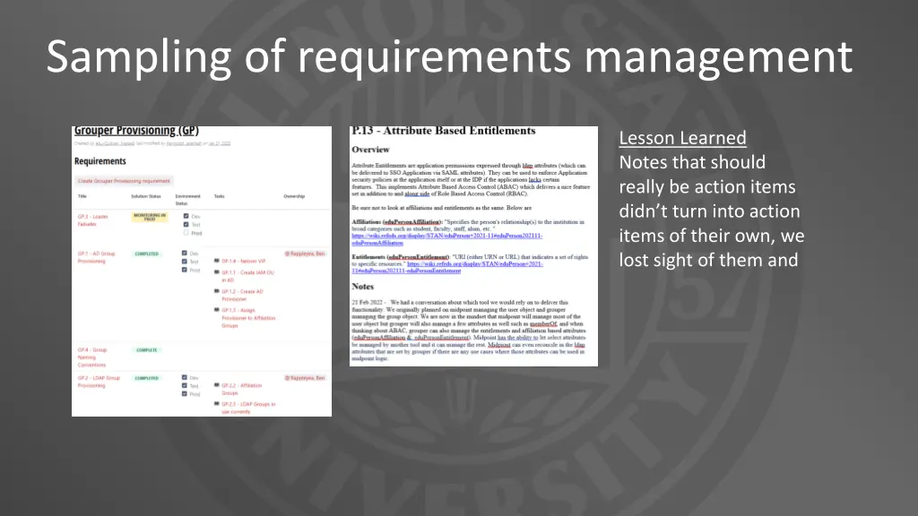 sampling of requirements management 1