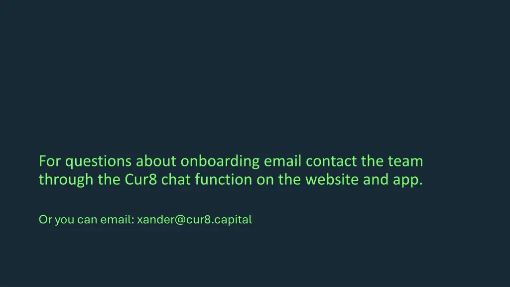 for questions about onboarding email contact