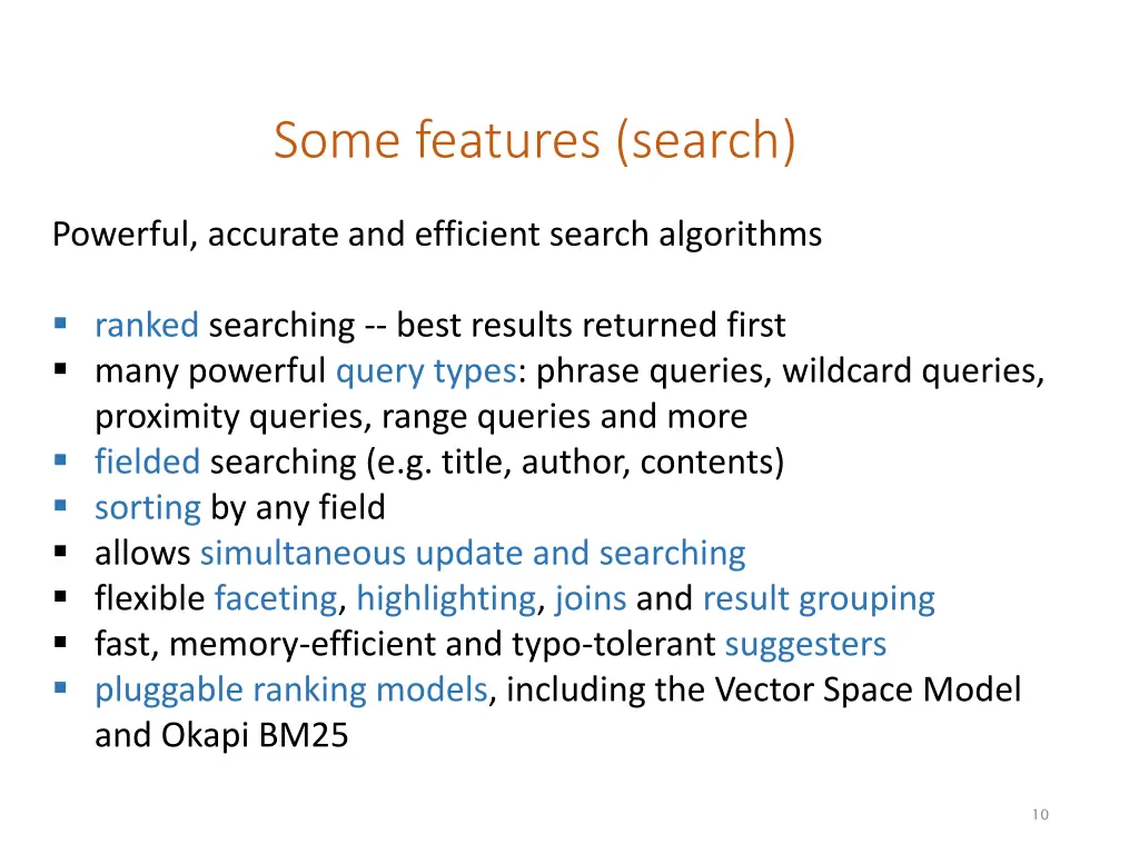 some features search