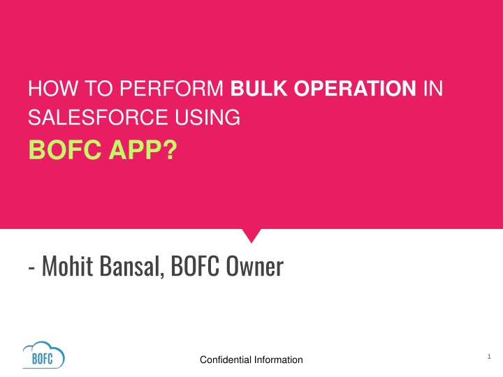 how to perform bulk operation in salesforce using