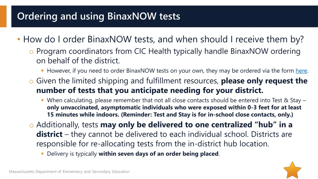 ordering and using binaxnow tests