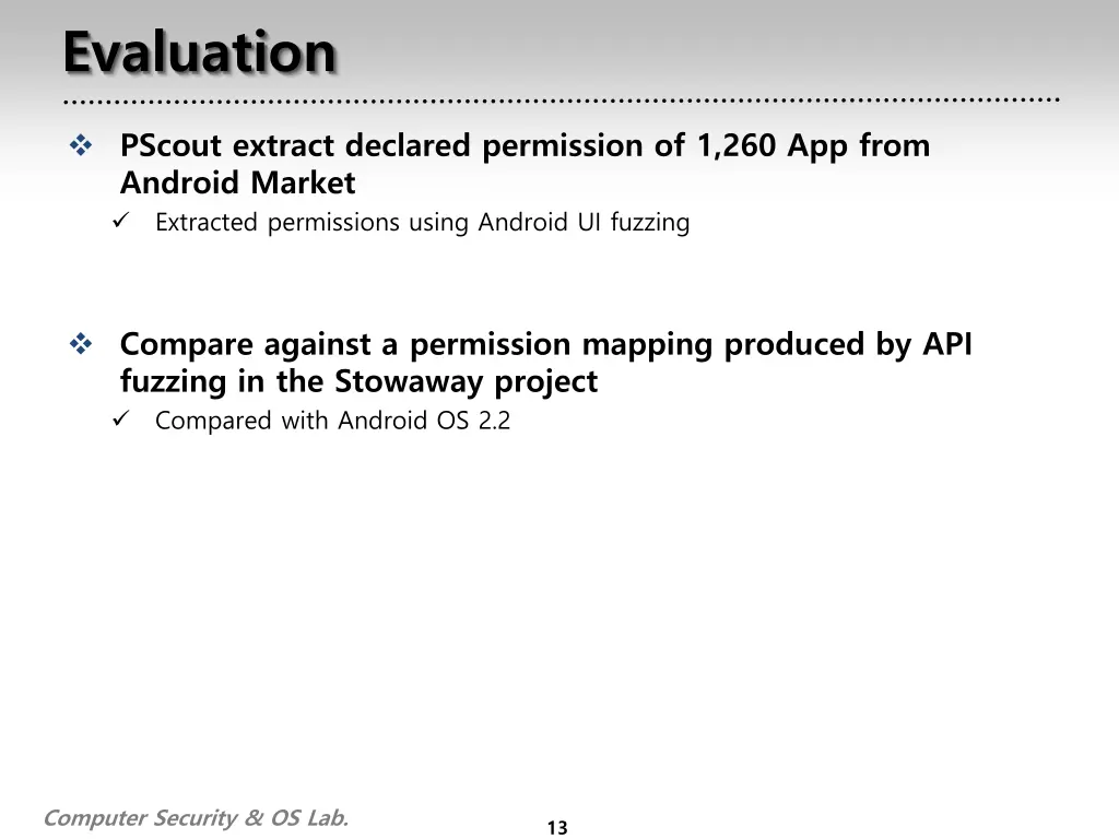 evaluation