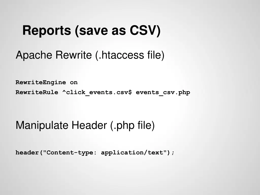 reports save as csv