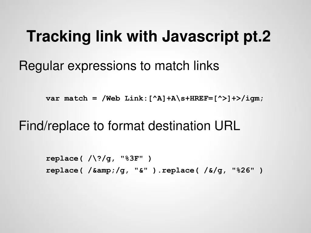 tracking link with javascript pt 2