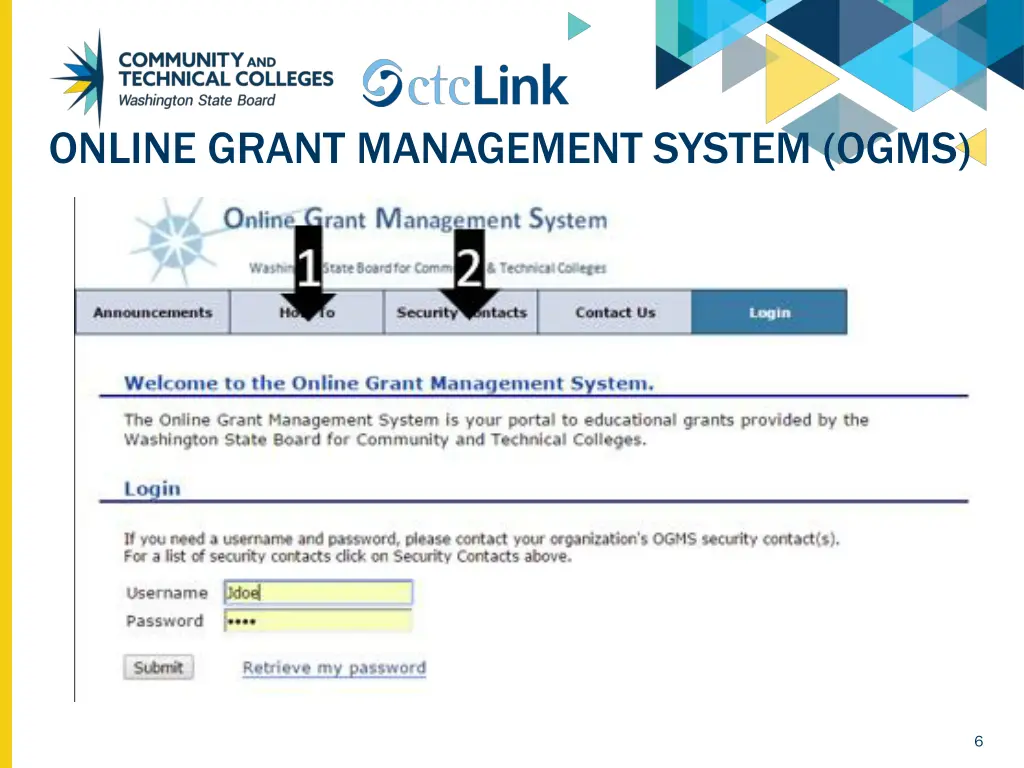 online grant management system ogms